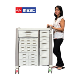 Medication Cart w/ 20 Bin Cassettes, 8 Drawers & Key Lock