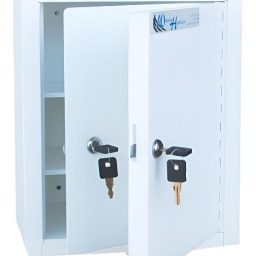 Double Door & Lock Compact Narcotics Cabinet w/ 2 Keys Each