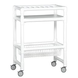 Mobile Notebook Chart Rack w/ Wire Basket & 8 Notebook Capacity