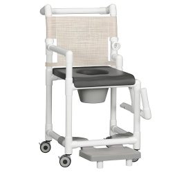 Deluxe Shower Chair Commode w/Soft Seat & Footrest 300 LB CAP