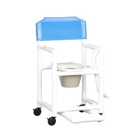 Value Line Shower Chair Commode w/ Footrest, Pail & Lap Bar 300 LB