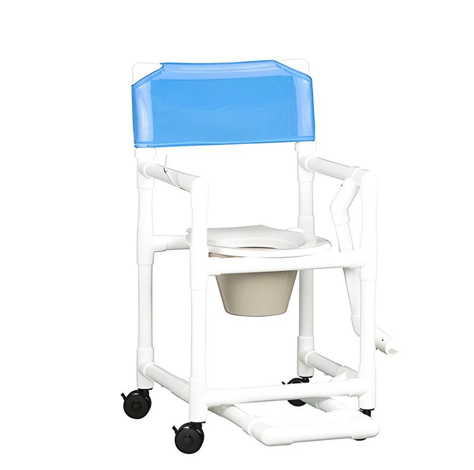 Value Line Shower Chair Commode w/ Footrest, Pail & Lap Bar 300 LB