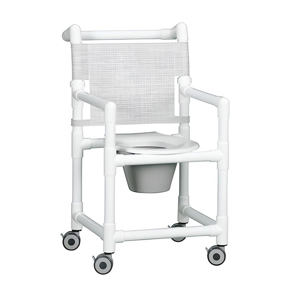 Tall Original Shower Chair Commode w/ Slant Seat & Pail 300 lb. Capacity
