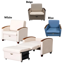 Reclining Sleeper Chair for Hospitals w/ Storage Drawer