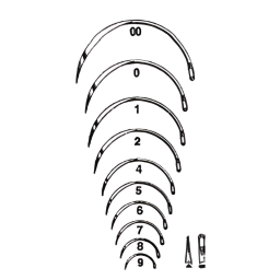 Regular Surgeon Needles 1/2 Circle Cutting Edge - Non-Sterile Stainless Steel 10/dozen
