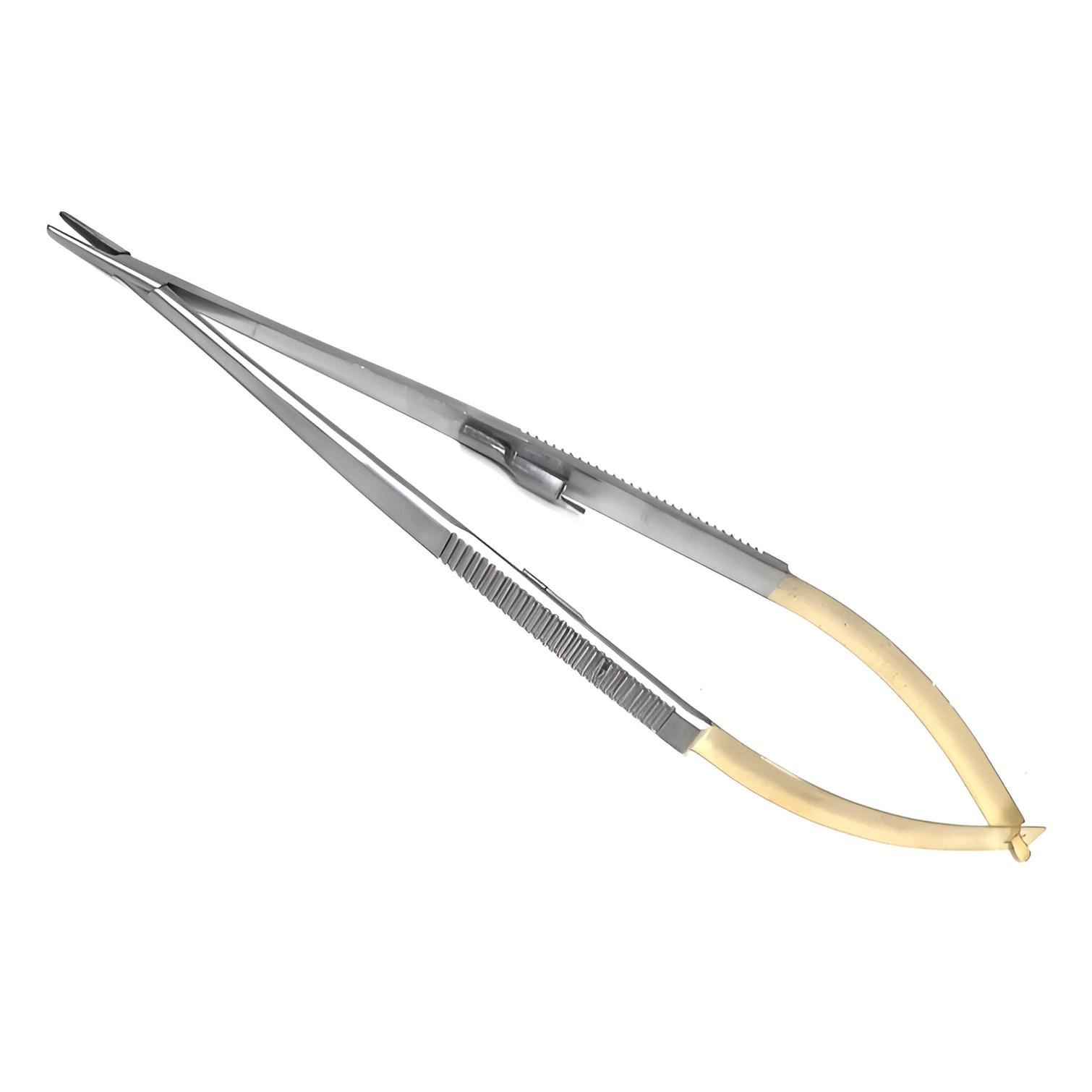 Jacobson Micro Needle Holder Carbide Insert Jaws Straight Serrated w/Lock 8.5in