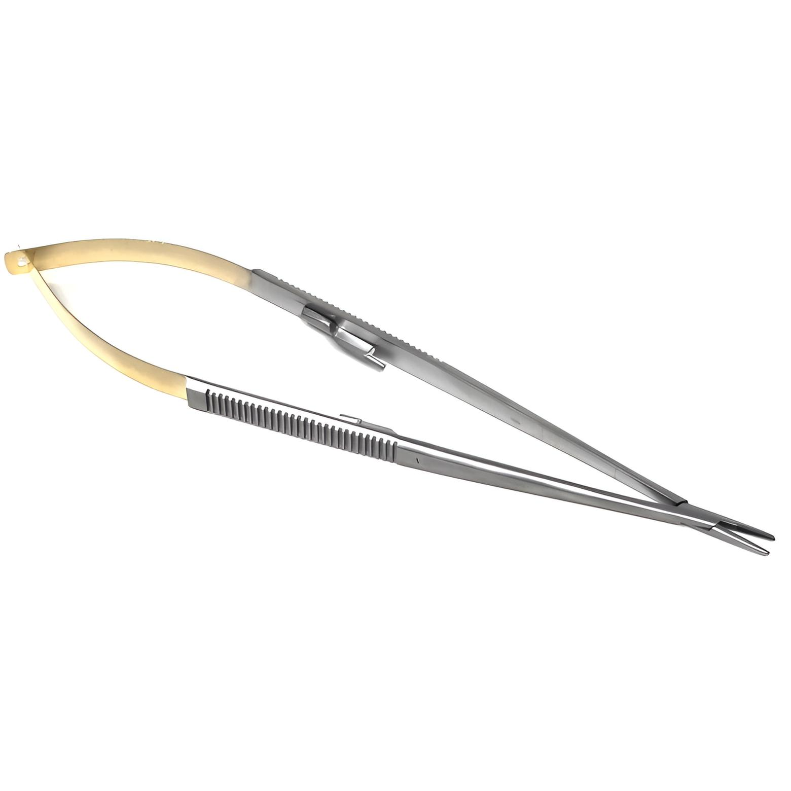 Jacobson Micro Needle Holder Carbide Insert Jaws Straight Serrated w/Lock 8.5in - Image 2