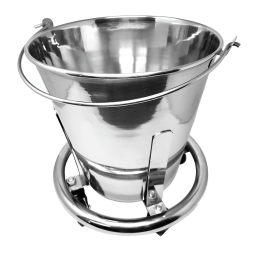 Kick Bucket Stainless Steel Pail Basin w/ Wheels 12 Quarts