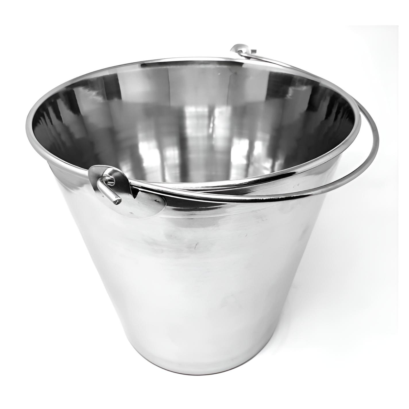 Kick Bucket Stainless Steel Pail Basin w/ Wheels 12 Quarts - Image 2