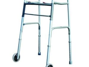 2 Button Folding Walker with 5in Wheels Folding walker for home health care patients